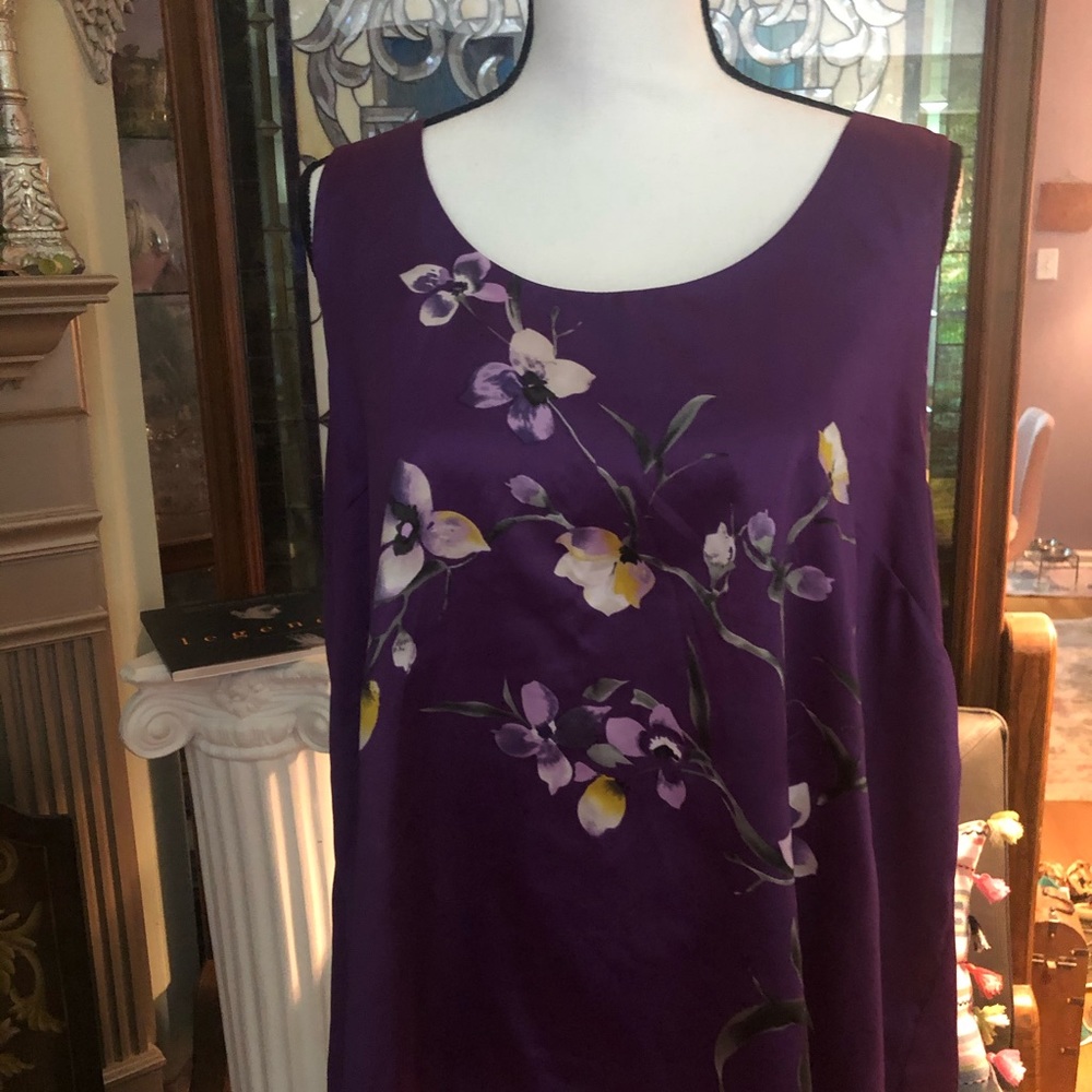Purple tank with floral design